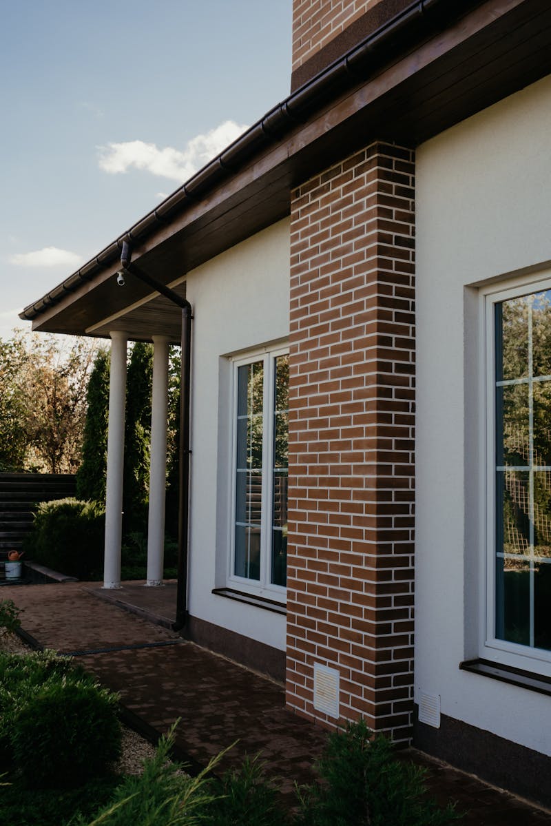 Vinyl windows on modern home